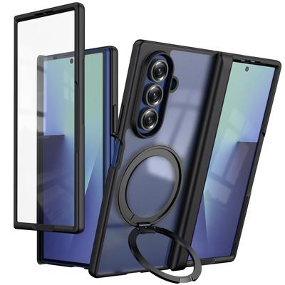 Чехлы для Z Fold7 Магнитные Magsafe 360 Поворотная подставка Держатель Чехол для Samsung Galaxy Z Fold 7 Защита шарнира Пленочная крышка Capa Cover