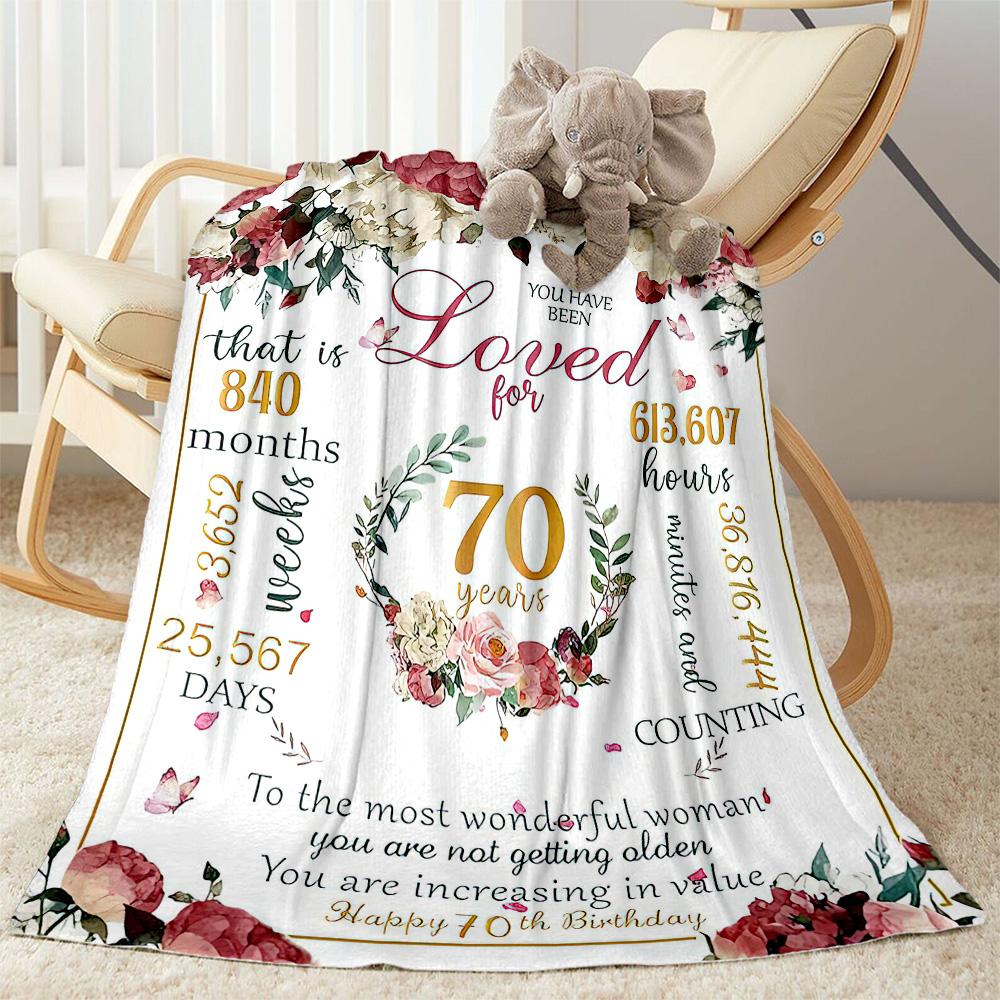70th Birthday Celebration flannel,Lightweight,Flannel Blanket,Comfortable Blanket, Sofa Blanket, gift blankets,Holiday gift blanket Blankets