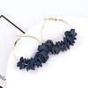 Korean Version Of The Popular Personality Temperament Jewelry Wild Net Red Cloth Flower Long Earrings Statement Earrings