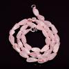 Natural Rose Quartz Gemstone Fancy Smooth Beads Necklace 17" UB-3508 UB-3508