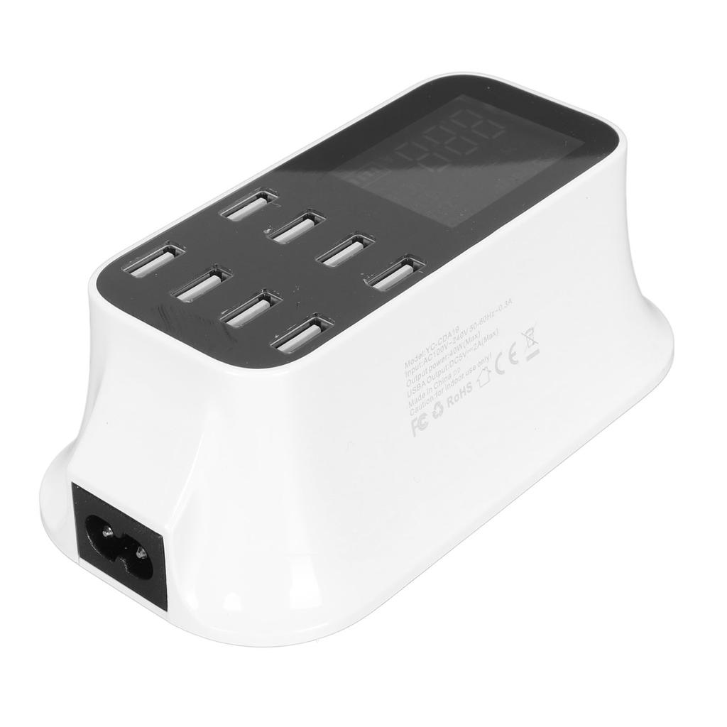 8-портовая USB-зарядная станция Порт быстрой зарядки USB-зарядная станция со светодиодным дисплеем для