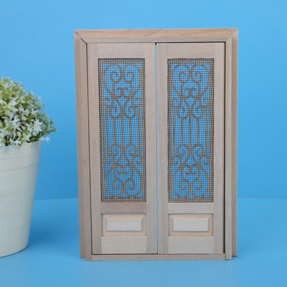 Сделай сам 1: 12 миниатюр кукольных домиков, полые деревянные двери, набор для детей, забавная игрушка, подарок, декор