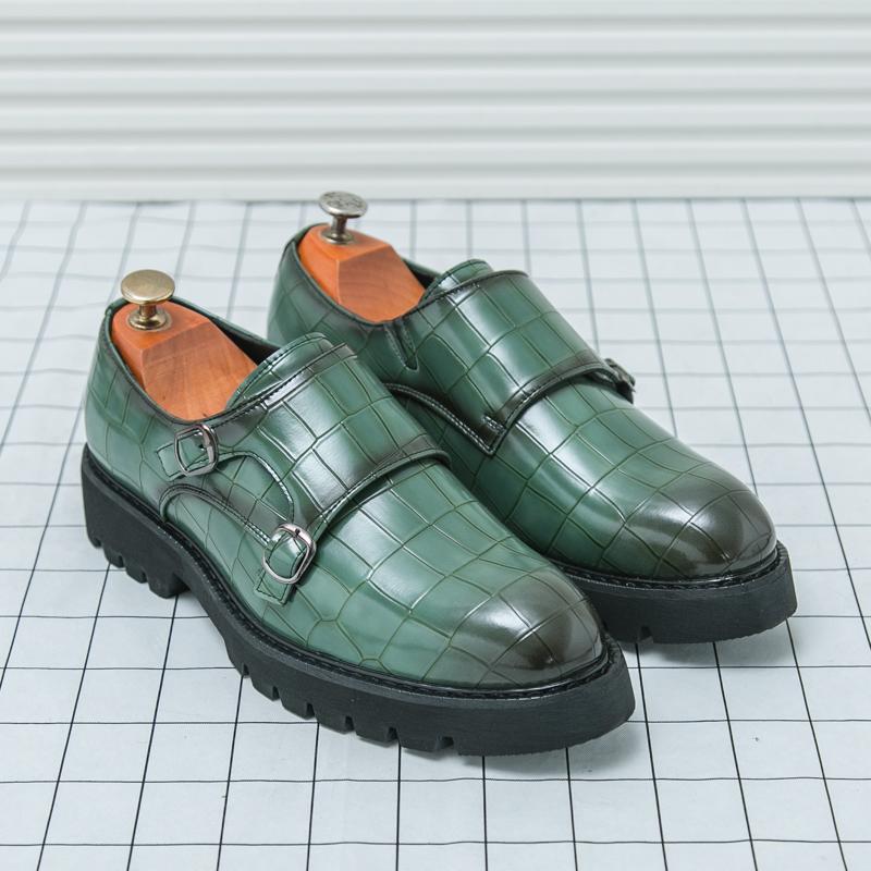 Модная корейская мужская повседневная кожаная обувь лоферы на толстой подошве, увеличивающая рост, формальная обувь слипоны для бизнеса и офиса