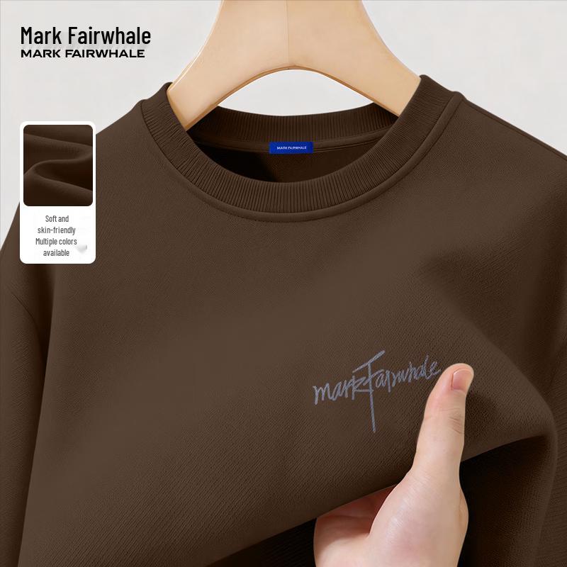 Mark Fairwhale Мужская толстовка с круглым вырезом и принтом из букв, тяжелая