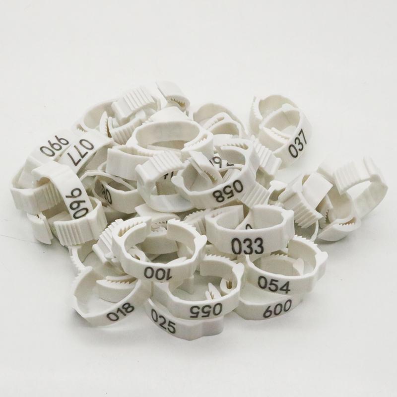 20PCS Chicken Foot Ring Adjustable Size Poultry Leg Digital Label Buckle Ring 6 Colors Plastic Chick Duck Goose Farm Equipment