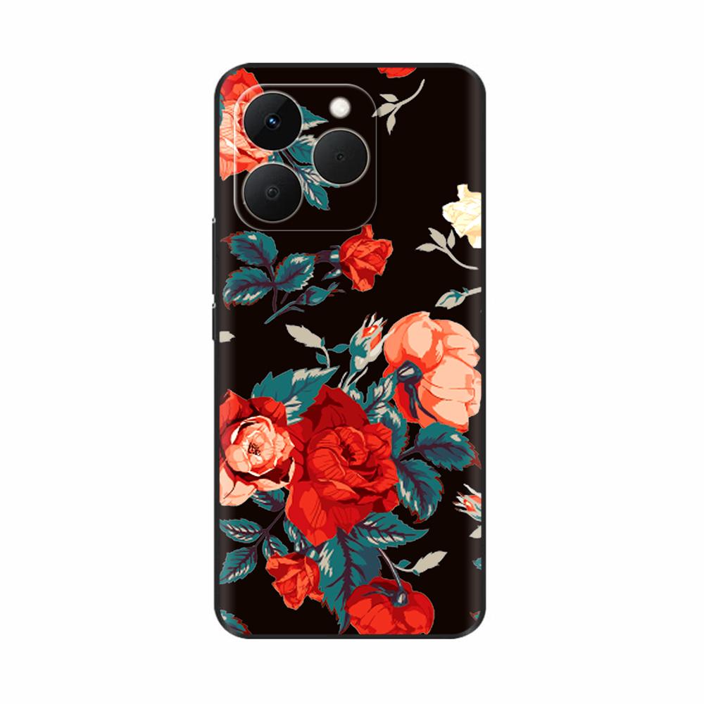 Для Realme 15T 5G Чехол Мягкий Силиконовый Бампер Мультяшный Цветок Череп Рисунок Задняя Крышка Для Oppo Realme 15T 15 T Чехлы Для Телефона Funda