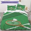 Tennis and Fun Ping Pong Pattern Bedding uilt Set uilt Cover Pillowcase Home Decoration Birthday Gift (1 * duvet cover + 2 * pillowcase without core)