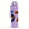 1PC Cosmic Galaxy Number 67 Pattern 750ml Color Plastic Sports Water Bottle Leakproof Flip Straw Lid Suitable for Sports Office Home Use