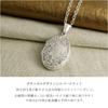 Gin no Oval Botanical Flower Decorative Pattern Locket Pendant Sterling Photo Holder [Shinjuku Kura] All-Over Top, Chainless, Charm, Silver, Engraved,