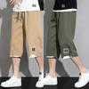 Летние мужские универсальные повседневные шорты Koreon, уличная одежда, модные мешковатые брюки с эластичной резинкой на талии цвета хаки, черные, зеленые, большие размеры, капри, 8XL