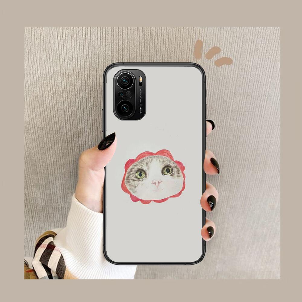 Funny Cartoon Cat Phone Case For Xiaomi Redmi POCO F1 F2 F3 X3 Pro M3 9C 10T Lite NFC Black Cover Silicone Back Prett Mi 10 Ultr