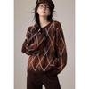 Women's Retro Argyle Knit Sweater