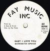 7-дюймовая пластинка BARRINGTON SPENCE Baby I Love You Baby Version LYN3677 Fay Music Inc. Великобритания Регги Ска Даб Б/у