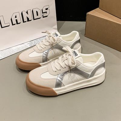 Красные ретро цветные платформы немецкие тренировочные туфли женские 2025 новые с круглым носком на шнуровке нескользящие спортивные и повседневные кеды