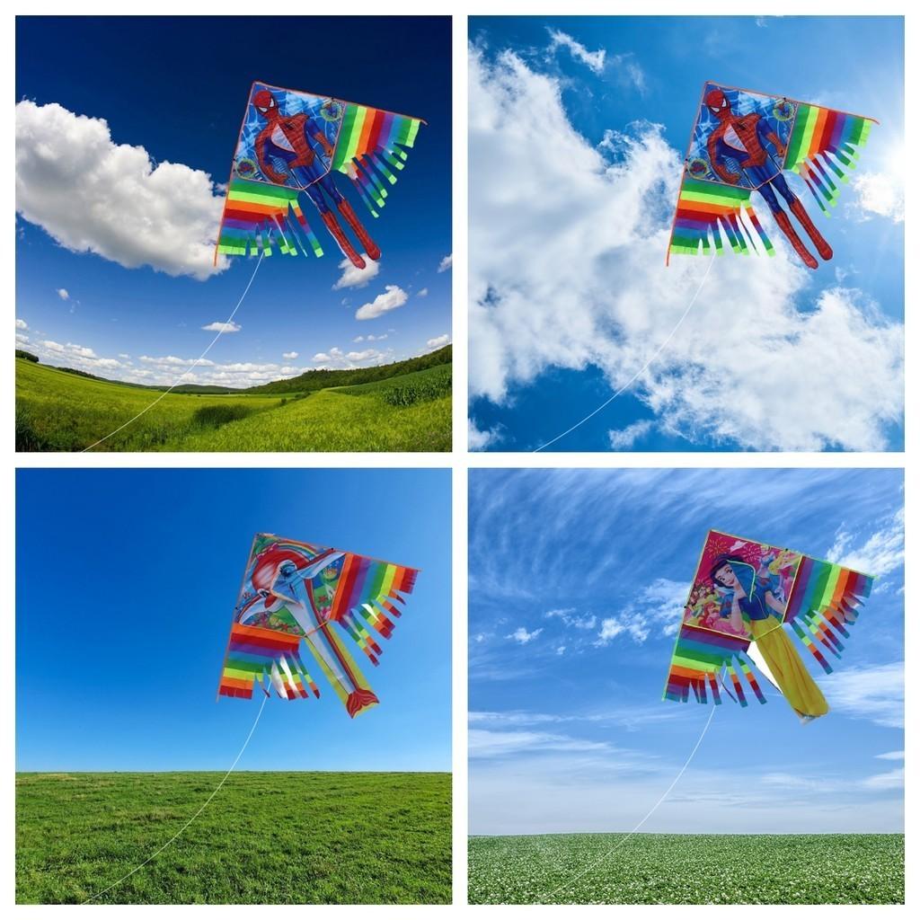 High-quality Grid Fabric Mechanical Assembly Rainbow Kite For Adults And Children