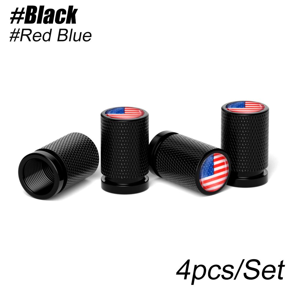 4Pcs America National Flag Car Valve Stem Caps, Universal Tire Valve Stem Caps for Cars, SUVs, Bike, Bicycle, Trucks,Motorcycles