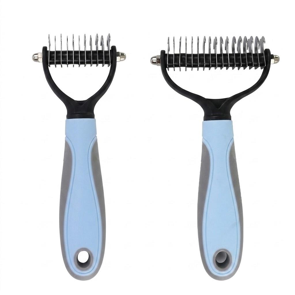 Pet Deshedding Brush, Dog Cat Grooming Undercoat Comb, Fur & Knot Remover Tool for Puppy Shedding Hair Removal