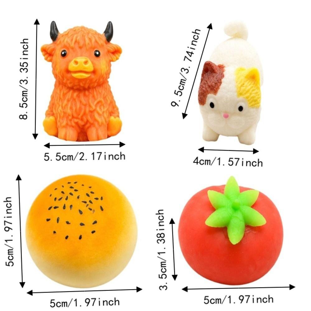 Crunchy Animals Squeeze Toy Moldable Realistic Cat Pinch Sensory Stress Ball Children's Gifts