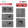 BSEED 1/2/3/4-клавишный сенсорный выключатель Zigbee, стекло с розетками EU, умный настенный выключатель света, сенсорный экран, подсветка, серия E