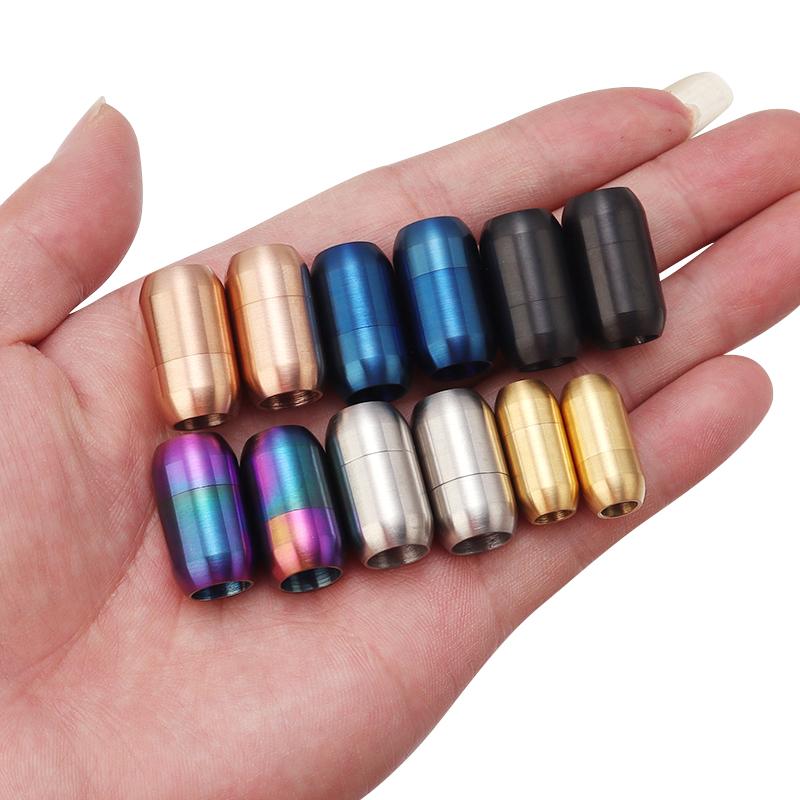 2Pcs/Lot Stainless Steel Magnetic Buckle Frosted Color Black Buckle For Leather Bracelet Making Diy Jewelry Connectors