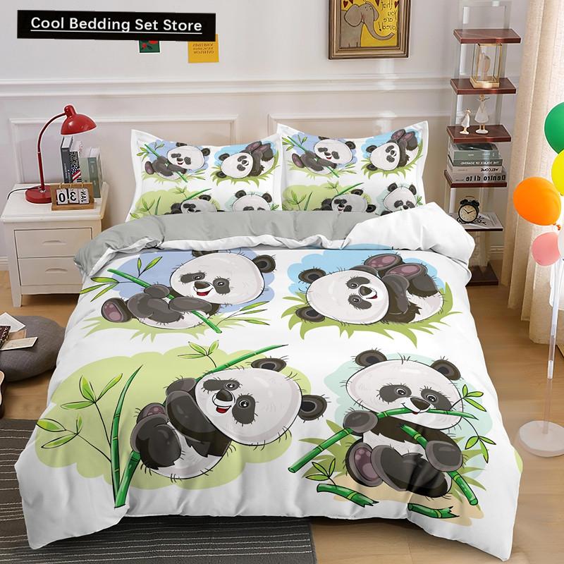 Комплект постельного белья с рисунком панды в 3D, милые напечатанные животные, пододеяльники, комплекты односпальных постельного белья размера «queen-size», одежда для взрослых и детей, подарки