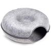 Nekonotomosha Nyan Donut Gray Washable Sturdy Felt Dome Shape Tunnel Cat Bed Cat House Separate []