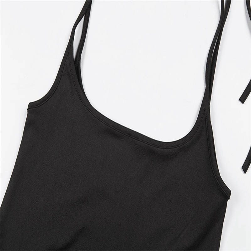 Весеннее сексуальное платье на бретельках женское однотонное бандажное платье без рукавов с открытой спиной женские летние платья на бретельках с разрезом