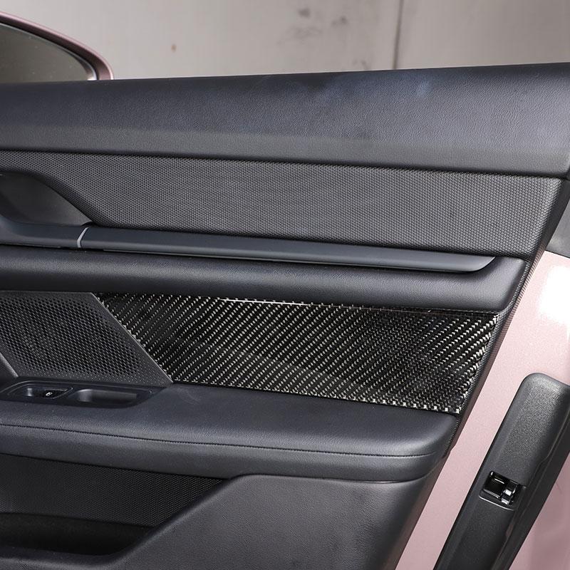 For Porsche Taycan 2022 Soft Carbon Fibre Car Door Panels Cover Trim Sticker Interior Car