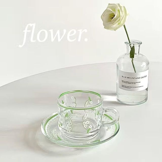 Привет креативная кофейная чашка, набор блюдцев, корейские чашки, ручная роспись, кофейная кружка с растениями и цветами, домашняя кухня, питьевая посуда, чашки для эспрессо