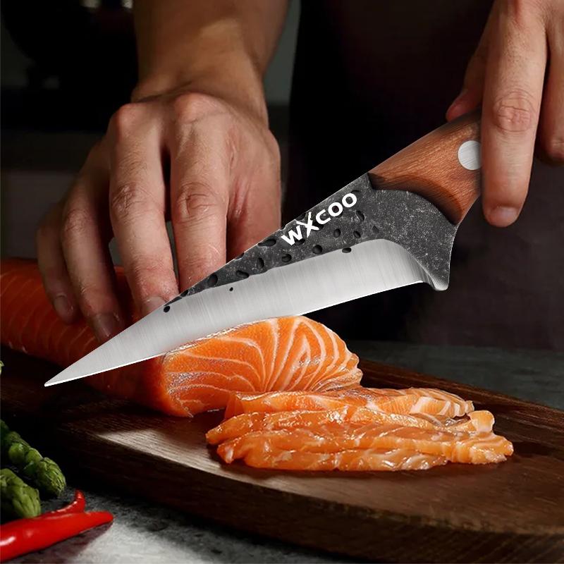 Stainless Steel Meat Cleaver Forged Boning Knife Professional Kitchen Knives Chef Knife Fish Knife Cooking Tool with Cover