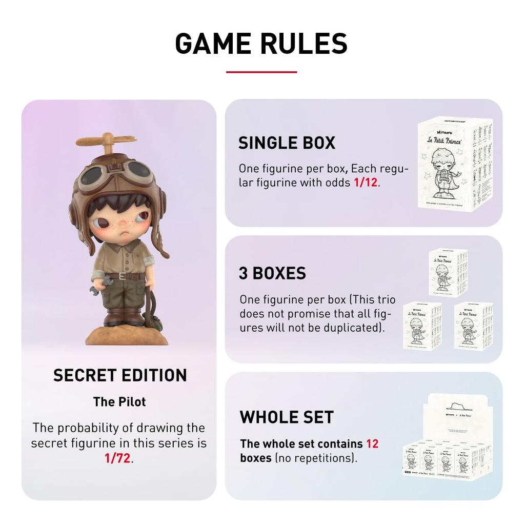 POP MART Hirono X The Little Prince Series Box of 12 Pop Mart Gachapon Blind Box Plastic Premium PVC Soft Original Birthday Gifts [Assorted Pieces]