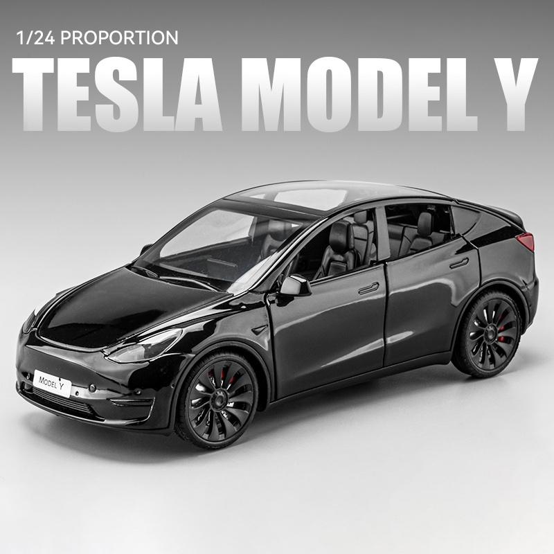 1:24 Модель X Модель Y Tesla Model 3 Литой из сплава Игрушечная модель автомобиля Звук и свет Детская игрушка Коллекционные предметы Подарок на день рождения