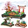 Simulation Bonsai Plant Succulents Sakura Blossom Potted Mini Building Blocks City Street View Tree Flower Bricks Toys Gifts