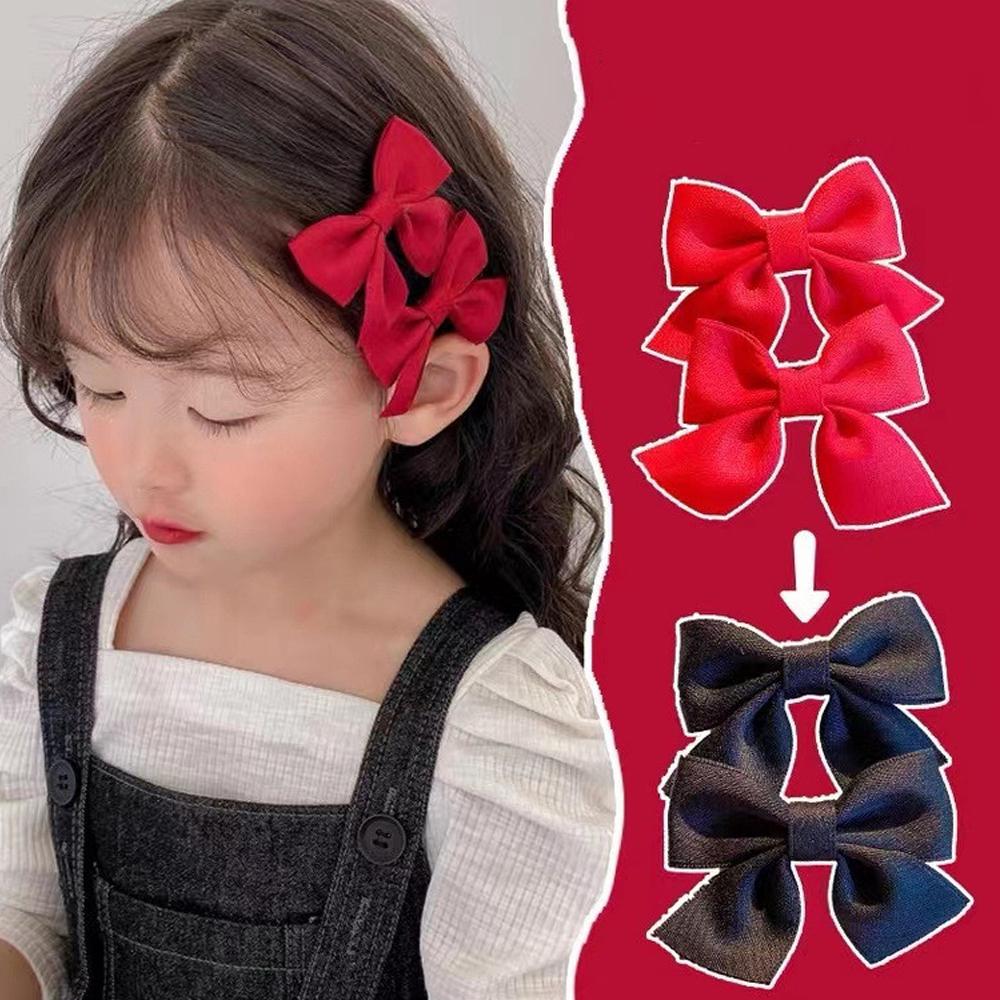 YANRONG Solid Color Bow Hair Clips For Gilrs Cute Sweet Hairpins Fashion Headbands Hair Accessories Barrettes For Kid Headdress