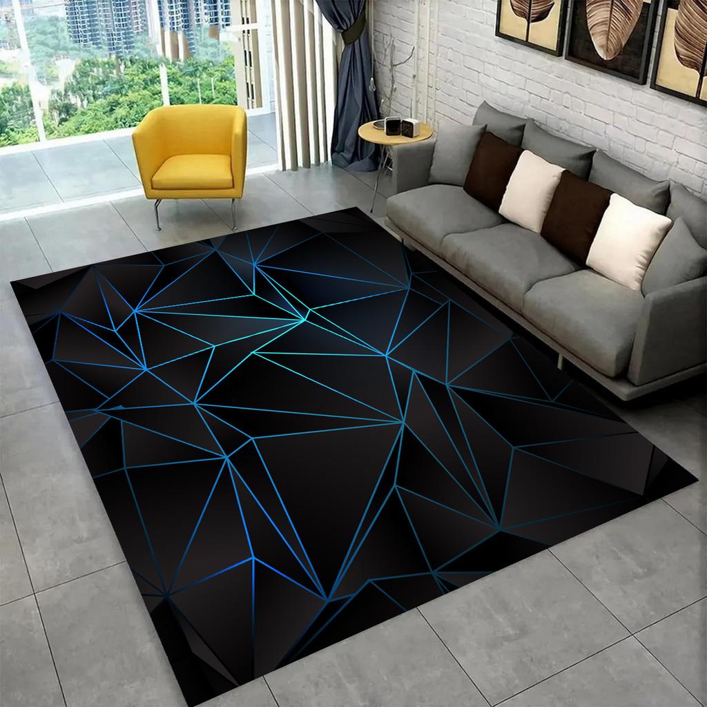 3D Visual Carpet Abstract Geometric Grid Living Room Decoration Carpet