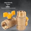 Copper Ball Valve with Yellow Disk Handle, Male/Female Threads, 1/2" & 3/4" Sizes, High Temp Resistant, Large Flow DN15, Straight-Through Design.