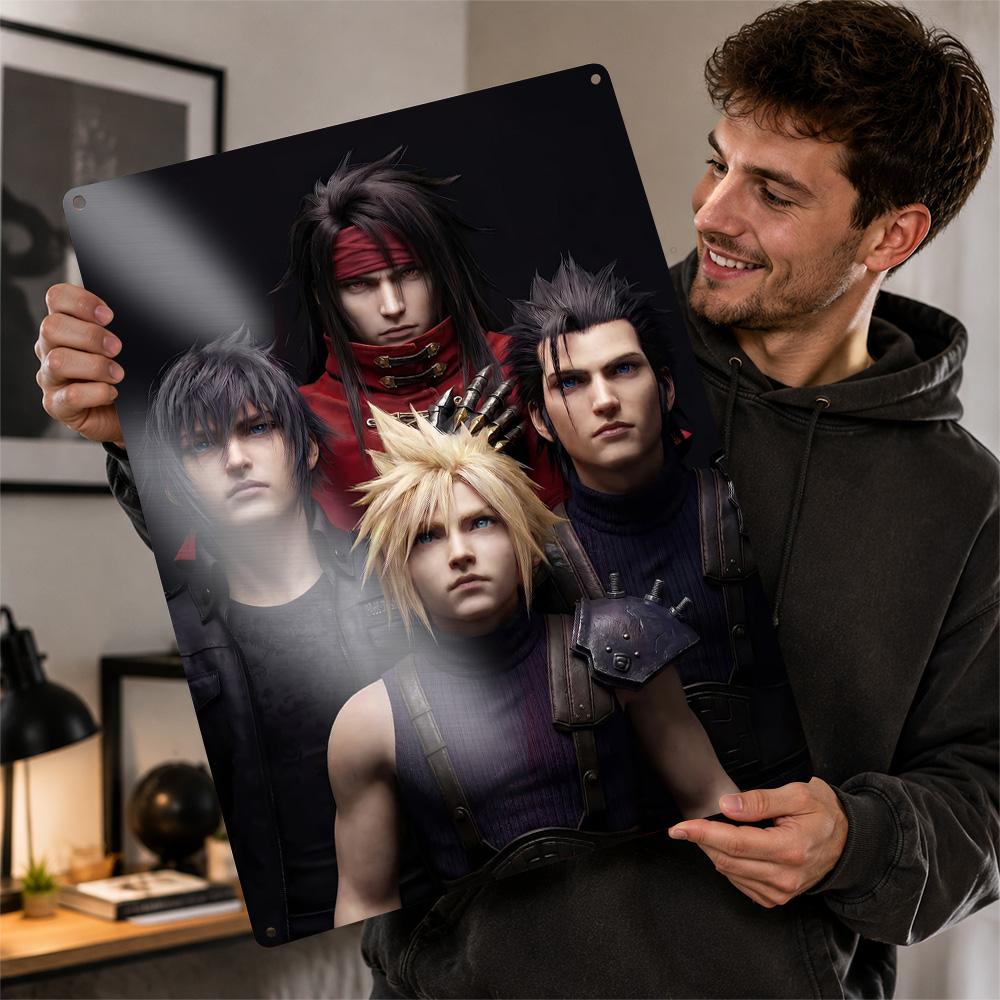 Final Fantasy D Texture Metal Poster Customized Wall Art Tin Sign Gift for Mancave Bathroom Decor Luxury Decoration Home Room