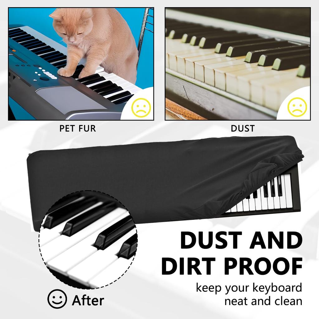 Musiin 61-Key Synthesizer Dust Cover for Roland XPS-30, FANTOM-06, JUNO-DS61, and Nord Wave 2. Premium Chinlon Dustproof and Soft-Touch Fit Design