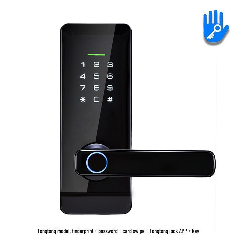 Американский интеллектуальный дверной замок со сканером отпечатков пальцев для комнат, офисов, квартир и отелей с шаровой ручкой и клавиатурой