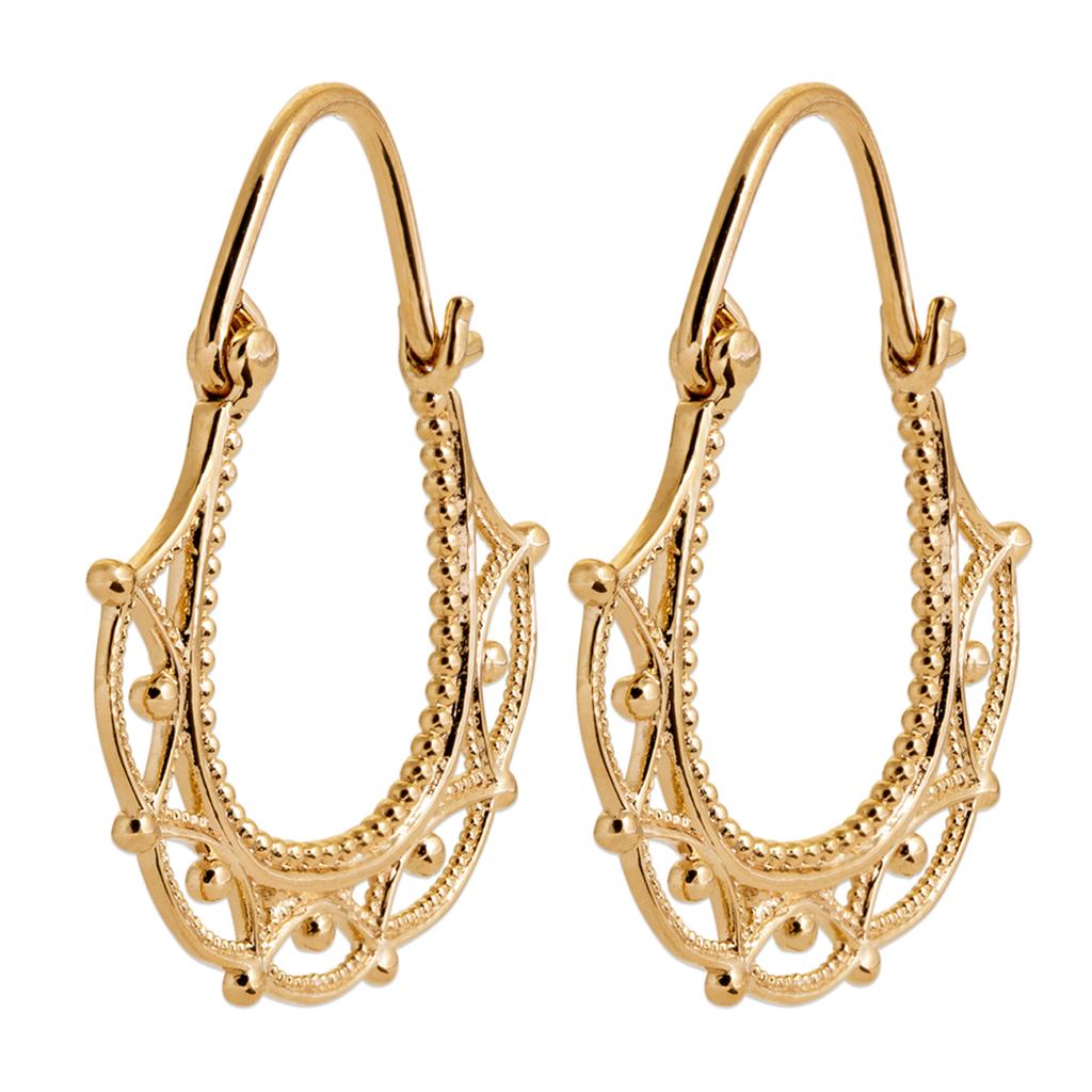 Les Trésors De Lily [R7477] - Gold Plated 'Cleapatra' Hoop Earrings - 25x20 Mm - 5 Mm