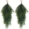 Artificial Pine Needle Teardrop Door Decor - Norfolk Green Teardrop Wreath Suitable for Outdoor Christmas Decoration On Doors