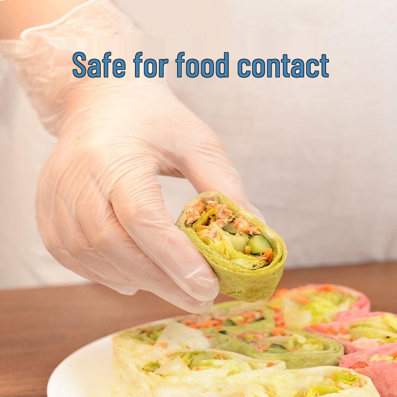 Food Grade PVC Disposable Gloves for Kitchen, Baking, Beauty, Tattoo, Latex-Free