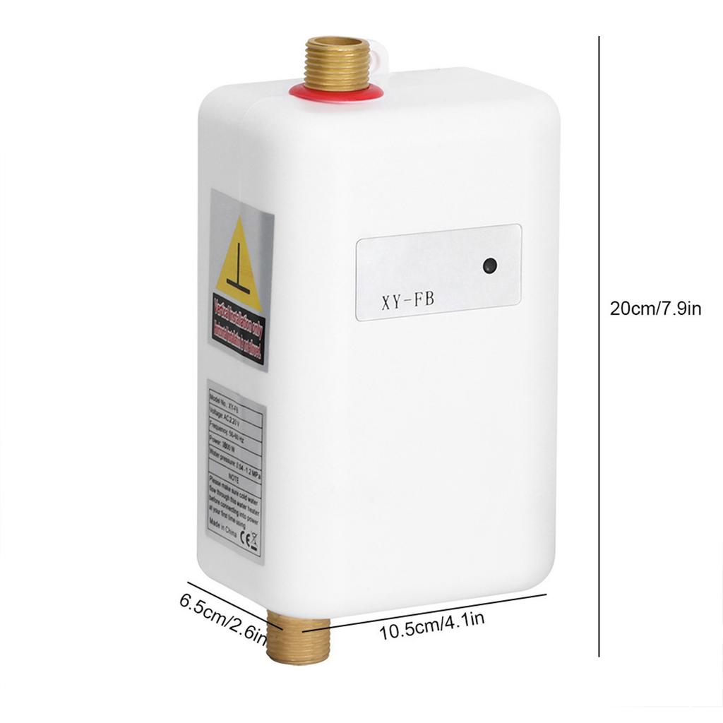 White Mini Tankless Instant Hot Water Heater Bathroom Kitchen Washing for Hot and Cold Dual Use(