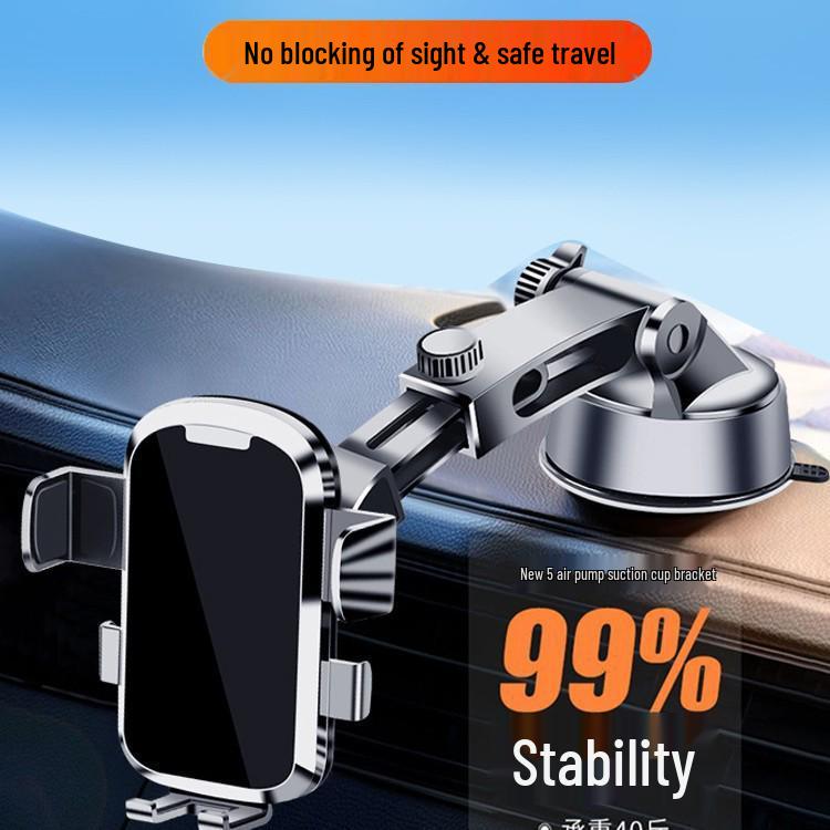 2024 Black Tech Car Phone Holder: Suction Cup & Air Vent Mount for Navigation