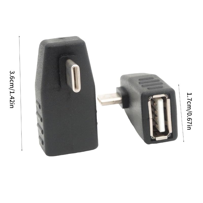 Маленькие Г-образные OTG-адаптеры USB Type C к USB 2.0, адаптеры для универсальной передачи данных со скоростью 480 Мбит/с для устройств