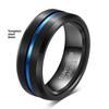 Tungsten Steel Simple Wide Band 6 8mm Grooved Brushed Unisex Two Tone Stainless Steel Ring