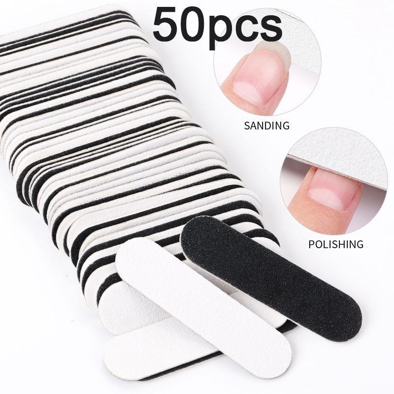 50 шт./упак. двухсторонние пилочки для ногтей мини-деревянные шлифовальные блоки набор профессиональных инструментов для дизайна ногтей