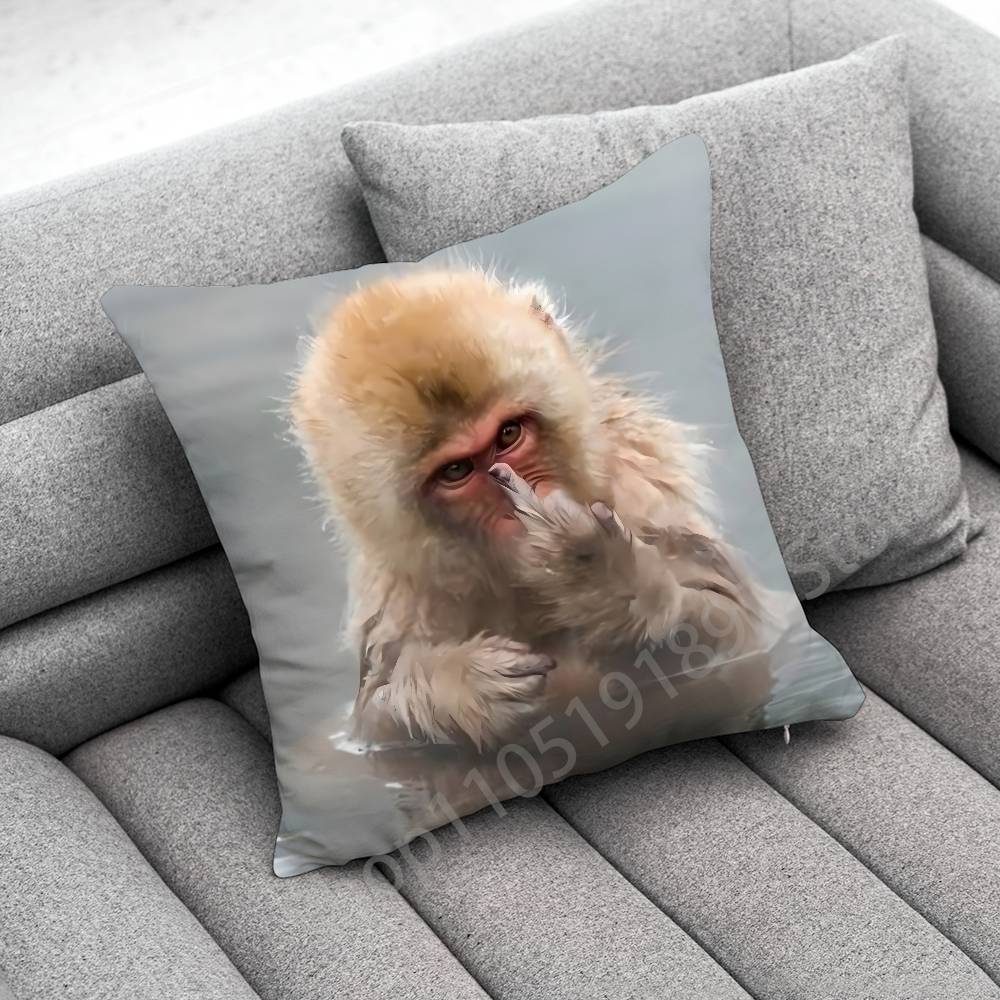 Monkey Funny Tape Throw Pillow Case For 30X30Cm 40X40Cm 45X45Cm 50X50Cm 55X55Cm Square Sofa Pillowcase Shell