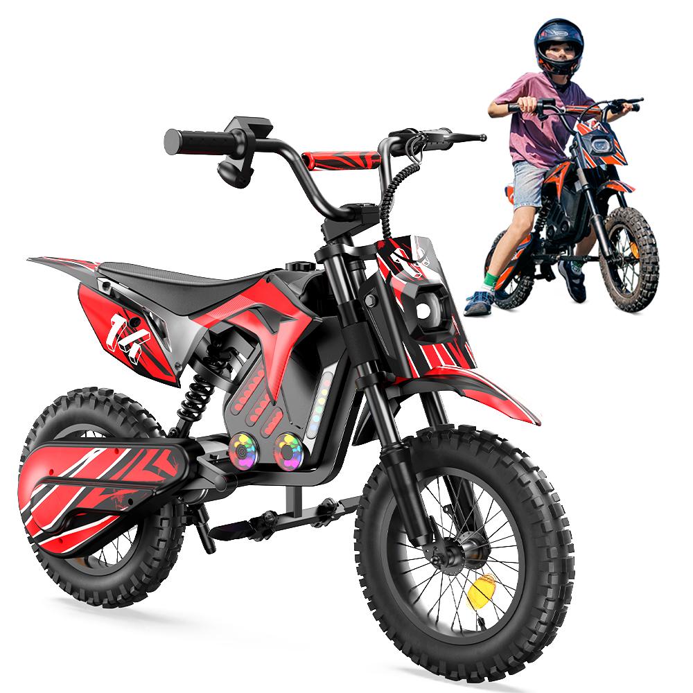 iScooter A14 Children's Multi Terrain Electric Motorcycle 36V5.2Ah Battery 500W Motor 14 Inch Tires With Front And Rear Dual Shock Absorption