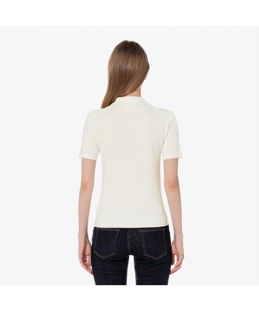 LACOSTE Женский укороченный джемпер-поло с косами, короткий рукав Pf597E-55G 70V